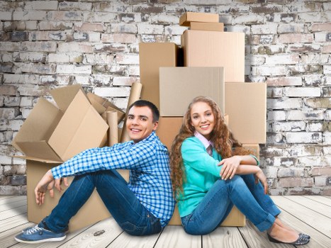 Carefully labelled boxes for house removals in Croftonpark