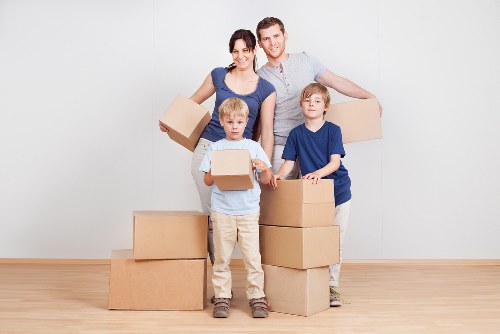 House moving team working in a Crofton Park residential street