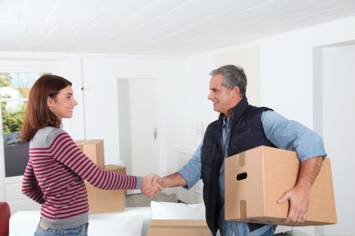 Packed boxes and belongings prepared for student relocation in Croftonpark