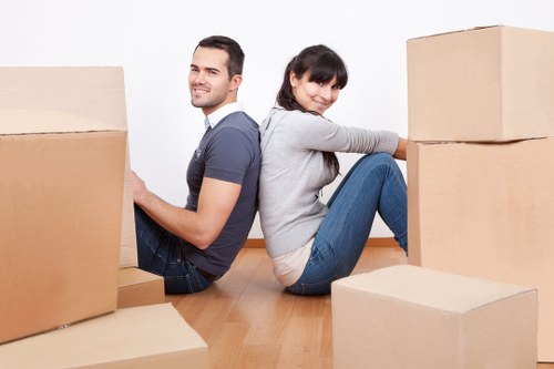 Packing and organising boxes for a house removal in Croftonpark